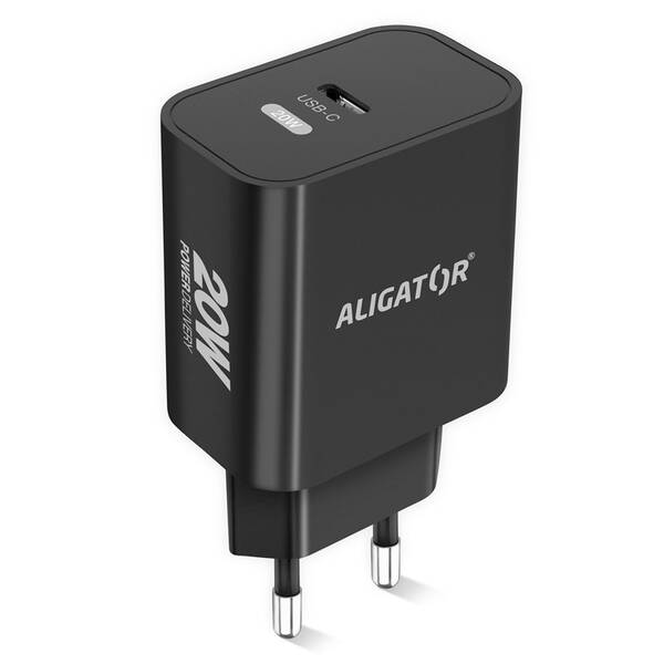 Nabíjačka do siete Aligator Power Delivery 20W, USB-C čierna


