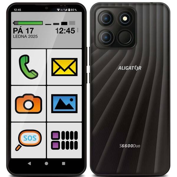 Mobilný telefón Aligator S6600 Senior Duo 4 GB / 64 GB čierny


