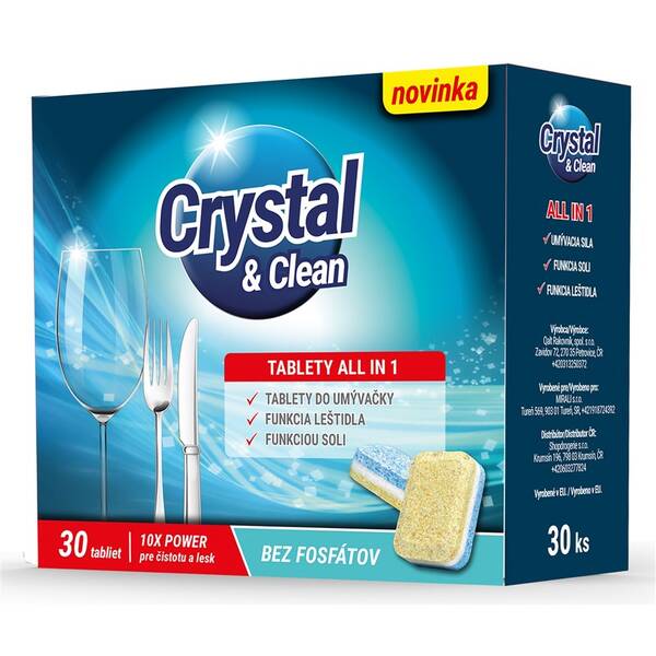 Tablety do umývačky CRYSTAL&CLEAN CRYSTAL&CLEAN (30 ks) 

