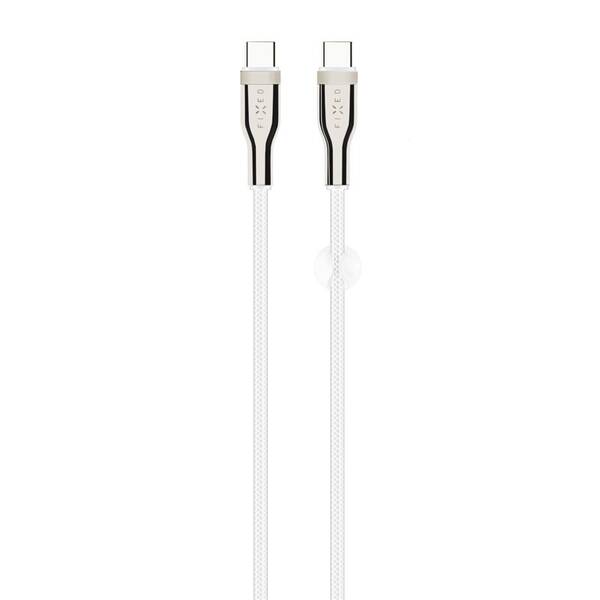Kábel FIXED USB-C/USB-C s podporou PD, 100W, 1,2m biely

