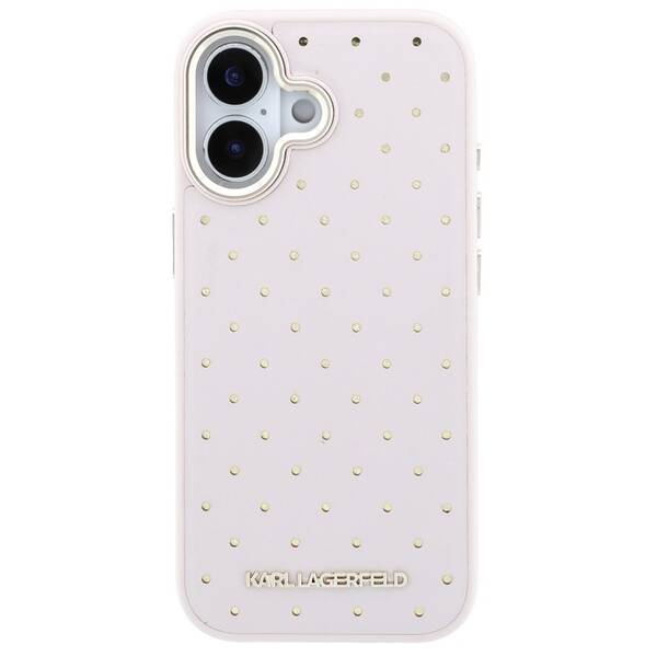Kryt na mobil Karl Lagerfeld PU Perforated Gold Dots MagSafe na Apple iPhone 17 ružový

