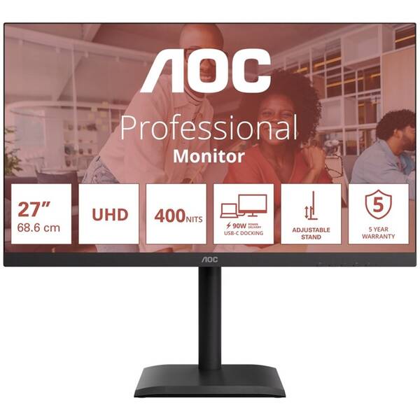 Monitor AOC U27E4CV čierny


