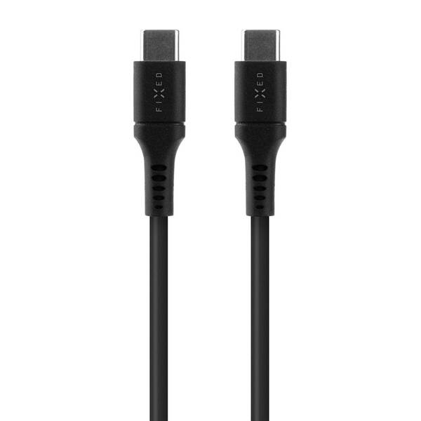 Kábel FIXED Liquid silicone USB-C/USB-C s podporou PD, 60W, 1,2m čierny


