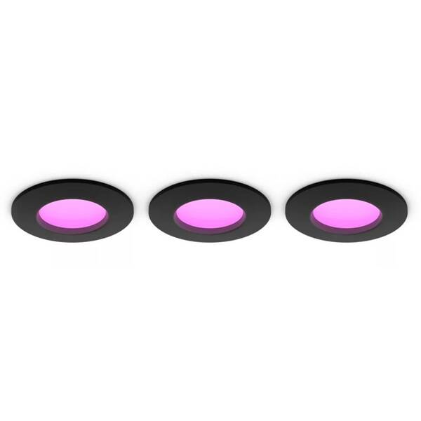 Vstavané svietidlo Philips Slim downlight S (90mm), 3ks čierne

