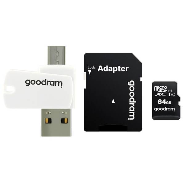 Pamäťová karta Goodram MicroSDXC 64GB 10 UHS I All in One + adaptér + čítačka 

