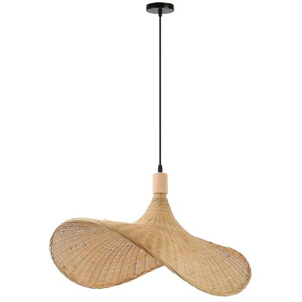 Závesné svietidlo IMMAX BOHO SOMBRERO, D70cm, E27, prírodný ratan čierne/hnedé

