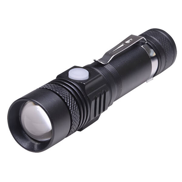 Lampáš Solight s cyklo držiakom, 400lm, fokus, Li-Ion, USB čierna

