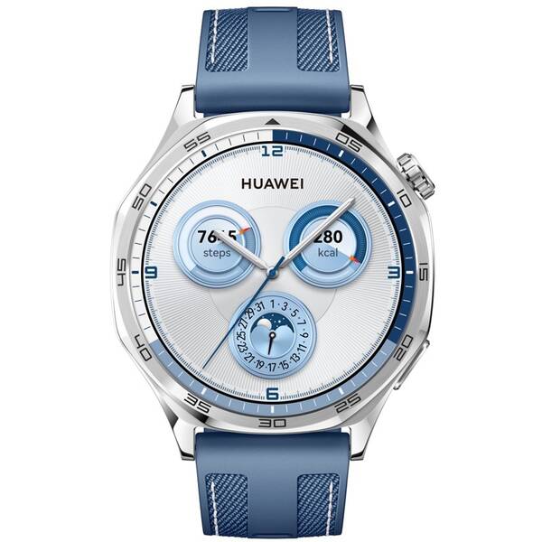 Inteligentné hodinky Huawei Watch GT 5 46 mm - Silver + Blue Woven Strap 

