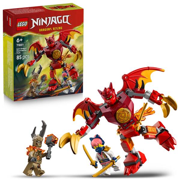 Stavebnica LEGO® NINJAGO® 71851 Kaiov bojový balíček s dračím oblekom 

