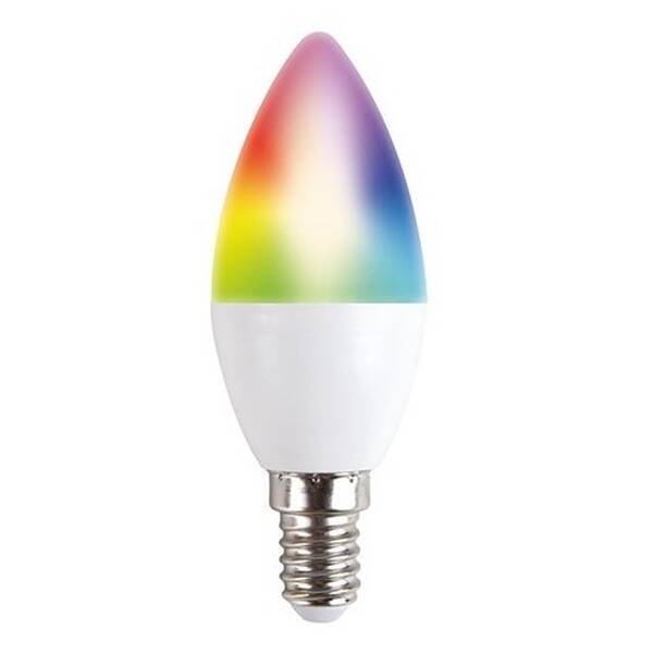 Inteligentná žiarovka Solight LED SMART WIFI sviečka, 5W, E14, RGB 

