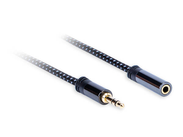 Kábel AQ 3,5mm Jack/ 3,5mm Jack, M/F, prodlužovací, 3m čierny

