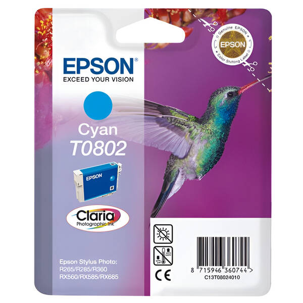 Cartridge Epson T0802, 7,4 ml 

