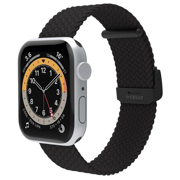 Remienok Celly opletený na Apple Watch 42/44/45 mm čierny

