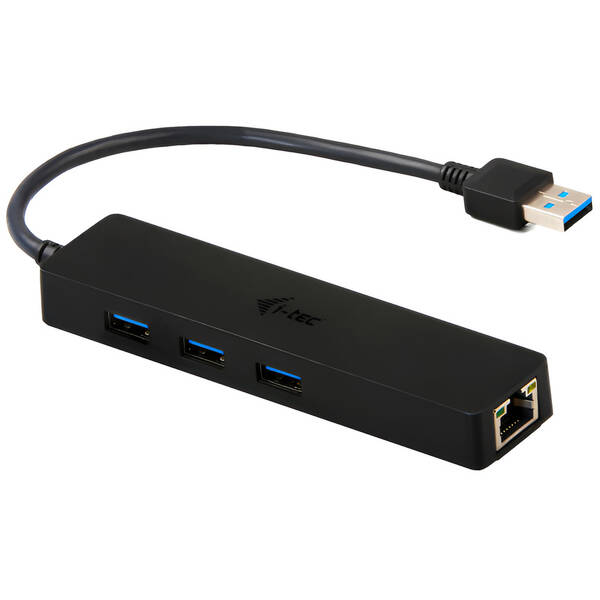 USB Hub i-tec USB 3.0 / 3x USB 3.0 + LAN čierny

