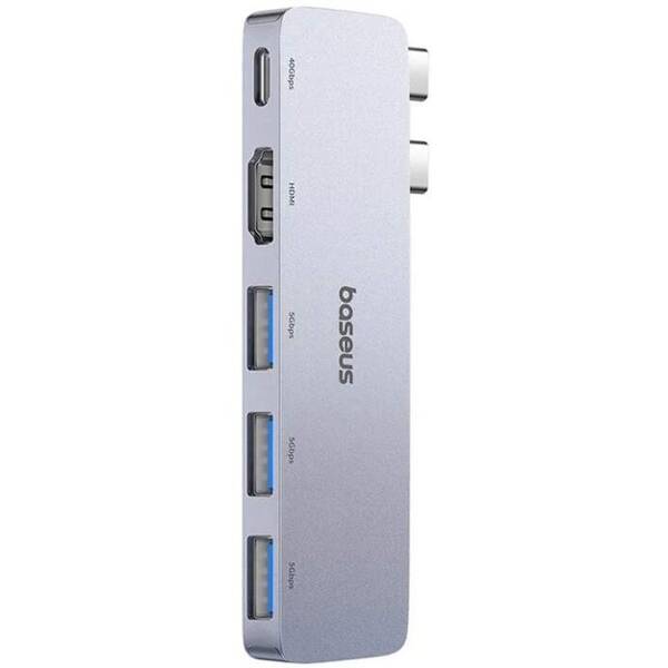 USB Hub Baseus UltraJoy Series 5-Port HUB sivý

