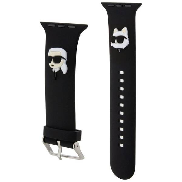 Remienok Karl Lagerfeld Karl and Choupette na Apple Watch 42/44/45mm čierny

