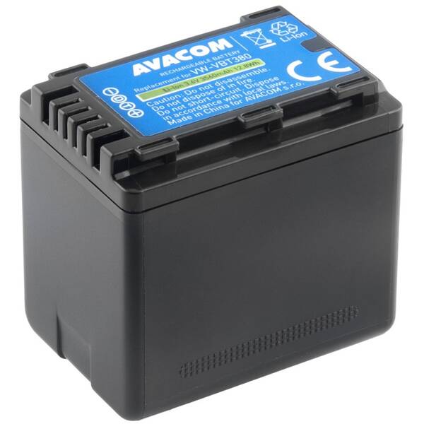 Batéria Avacom Panasonic VW-VBT380 Li-Ion 3.6V 3560mAh 12.8Wh čierna

