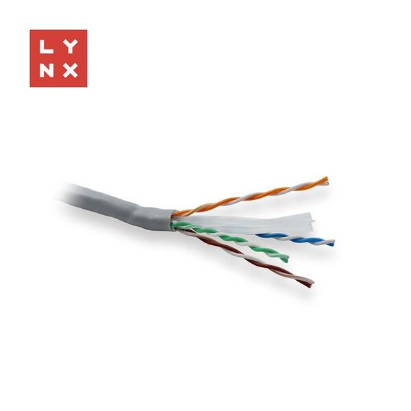 Kábel Lynx UTP Cat6, PVC (Eca), celoměděný, vnitřní, box 305m sivý

