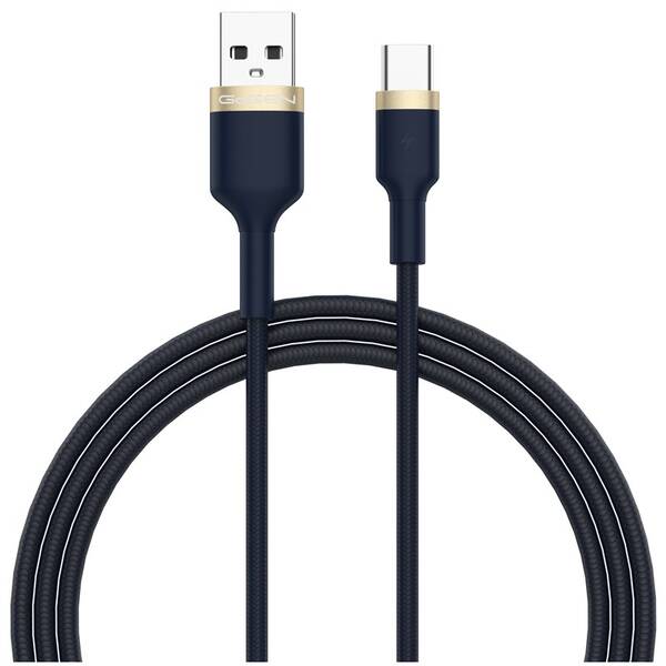 Kábel GoGEN USB-A / USB-C, 1m, opletený modrý

