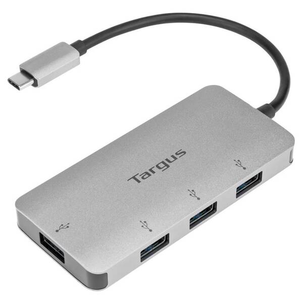 USB Hub Targus USB-C na 4 porty USB-A strieborný

