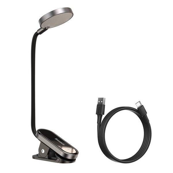 LED svetlo Baseus na čítanie s klipom sivé

