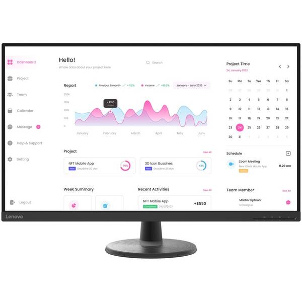 Monitor Lenovo D32-40 čierny

