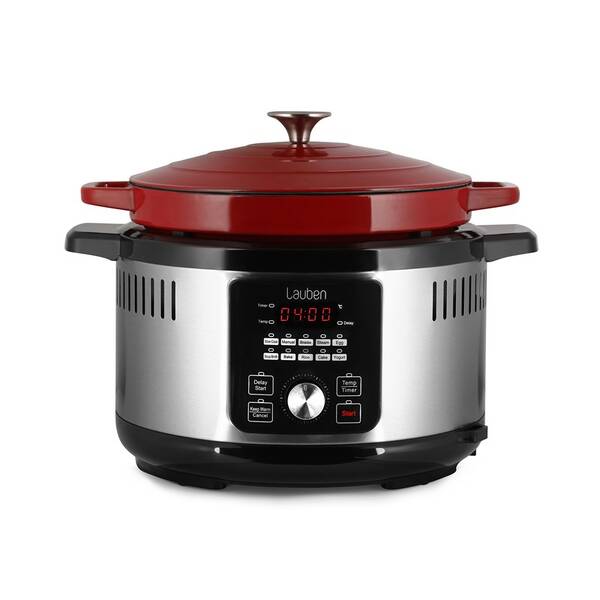 Multifunkčný hrniec Lauben OvenSafe® Multicooker 6000RS strieborný/červený

