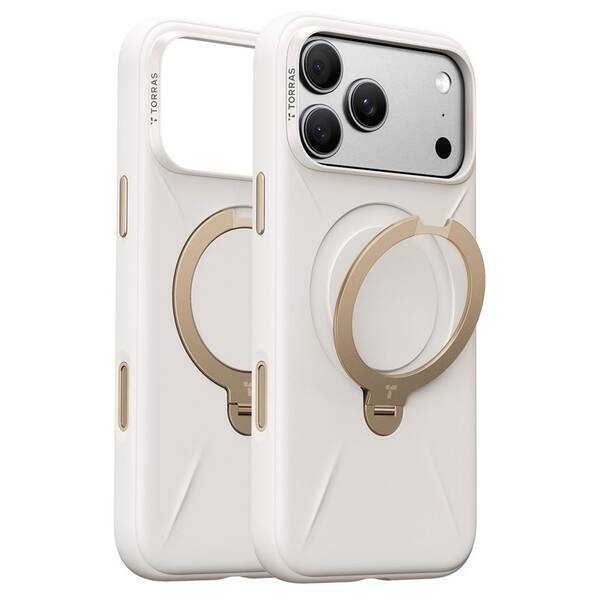 Kryt na mobil Torras Ostand Q3 Silicone na Apple iPhone 18 Pro Max biely


