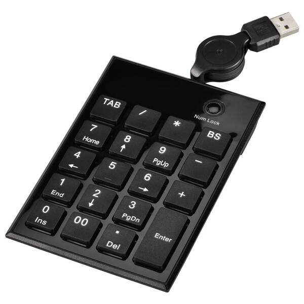 Klávesnica Hama SK140 Slimline, numerická čierna

