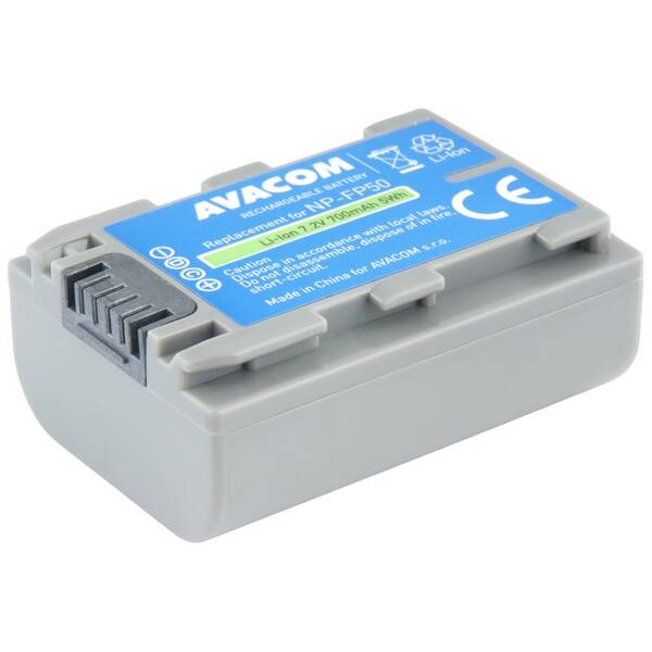 Batéria Avacom Sony NP-FP50 Li-Ion 7.2V 700mAh 5Wh sivá

