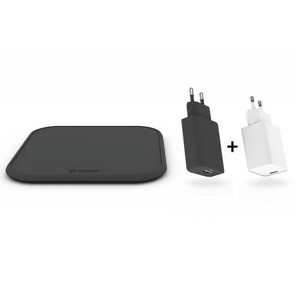 Bezdrôtová nabíjačka ZENS Starter Kit - Single Wireless 10W, QC 3.0 + USB-C PD 18 W adaptér čierna

