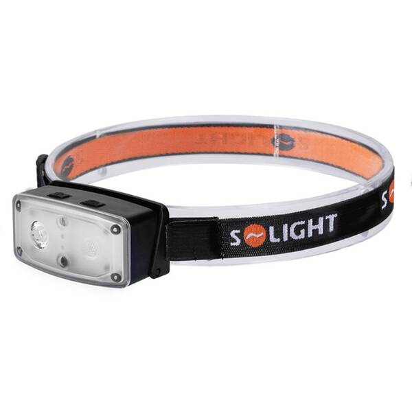 Čelovka Solight nabíjací, 100lm, senzor, Li-Ion čierna

