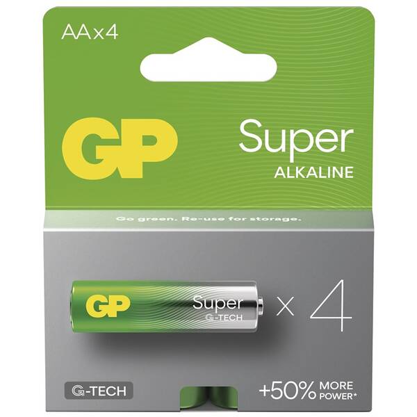 Batéria alkalická GP Super AA (LR6), 4 ks 

