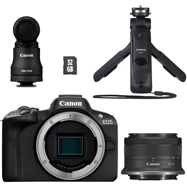 Digitálny fotoaparát Canon R50 + RF-S 18-45 mm IS STM CREATOR KIT čierny

