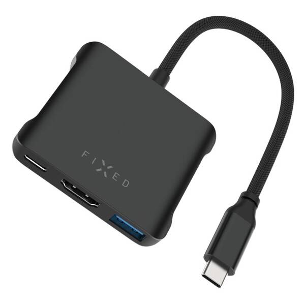 USB Hub FIXED Quadri 5-port USB-C, 140W PD 3.1 čierny


