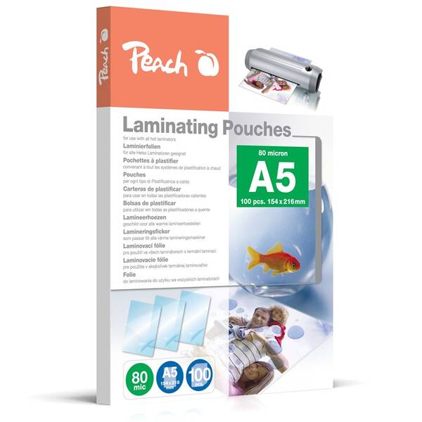 Laminovacie fólie Peach A5 (154x216mm), 80mic, 100ks 


