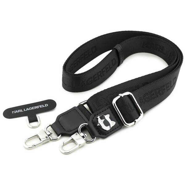 Popruh na krk Karl Lagerfeld Universal Crossbody Choupette Patch čierny

