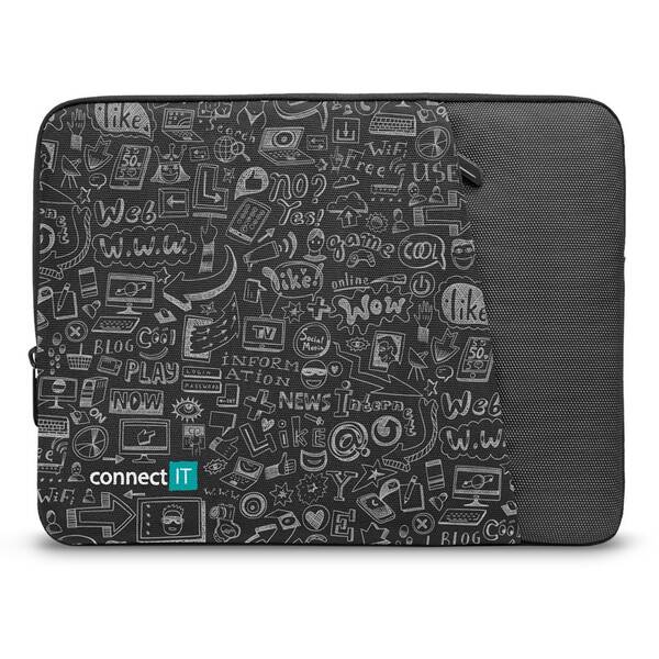 Puzdro na notebook Connect IT Doodle 13.3" čierne


