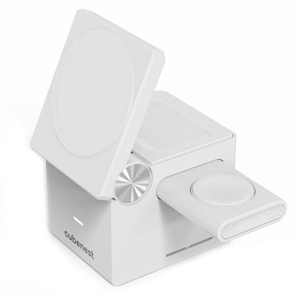 Bezdrôtová nabíjačka Cubenest E311 3v1 s MagSafe biela

