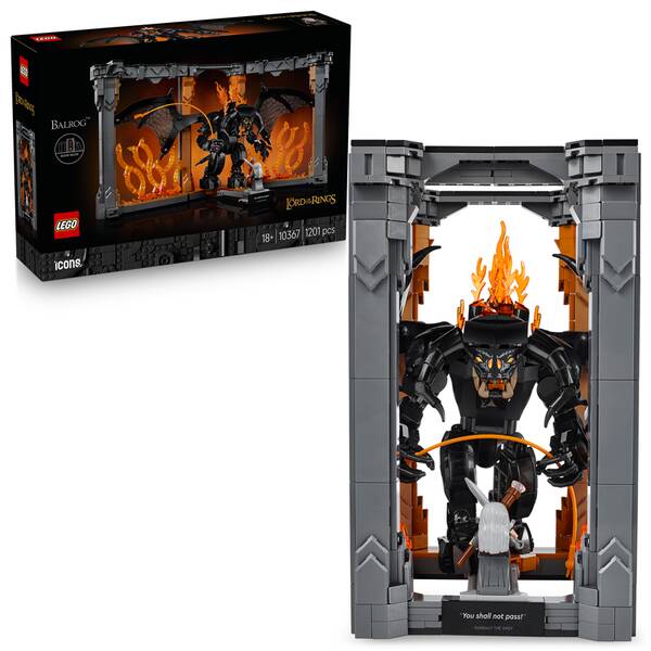 Stavebnica LEGO® Icons 10367 Knižní zarážka: Pán prstenů – Balrog™ 

