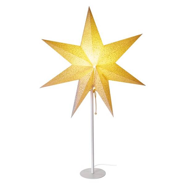 LED dekorácie EMOS vianočná hviezda papierová s bielym stojanom, 45 cm, vnútorná 

