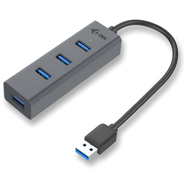 USB Hub i-tec Metal USB 3.0 / 4x USB 3.0 sivý

