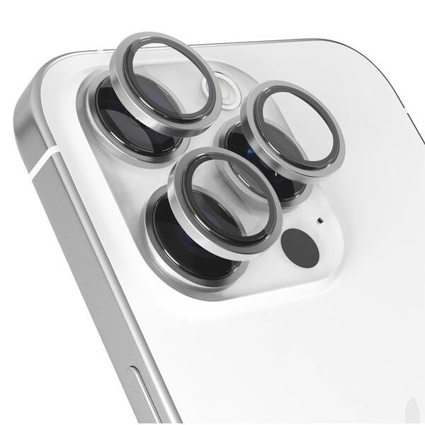Ochranné sklo šošovky fotoaparátu Epico Aluminium Lens Protector na Apple iPhone 16 Pro/16 Pro Max biele


