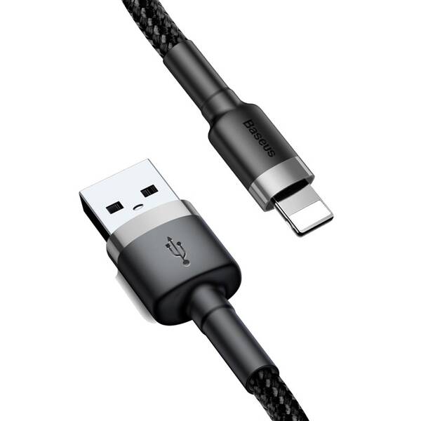 Kábel Baseus Cafule USB/Lightning, 1,5A, 2m čierny/sivý


