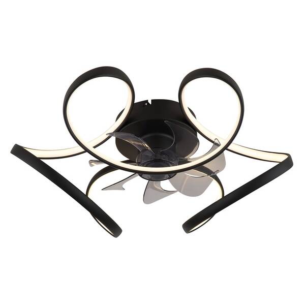 LED stropné svietidlo GLOBO LORIS 03638, s ventilátorom čierne

