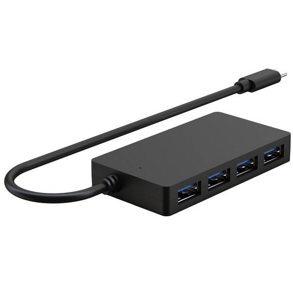 USB Hub WG USB-C/4x USB 3.0 čierny

