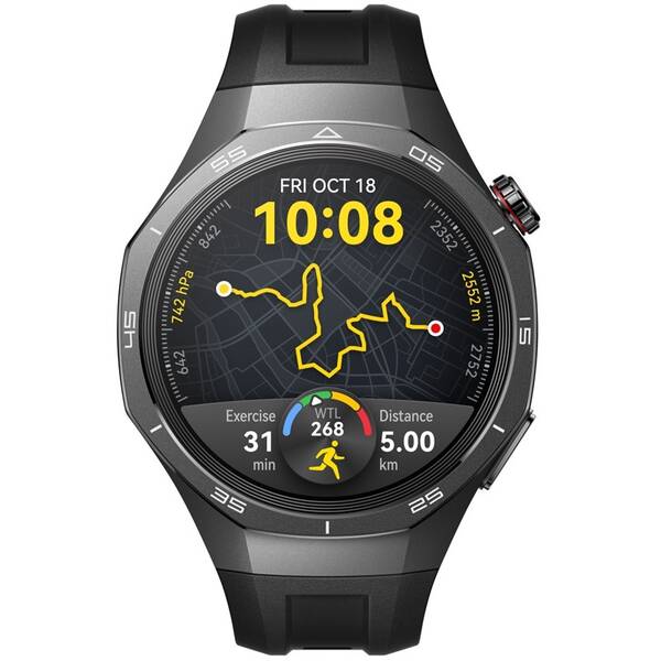 Inteligentné hodinky Huawei Watch GT 5 Pro 46 mm NFC - Black + Black Fluoroelastomer Strap 

