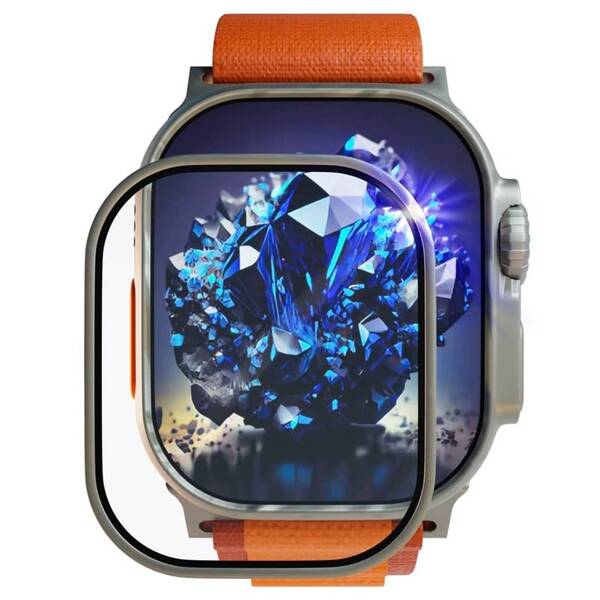 Tvrdené sklo FIXED Sapphire na Apple Watch Ultra s oceľovým rámčekom 

