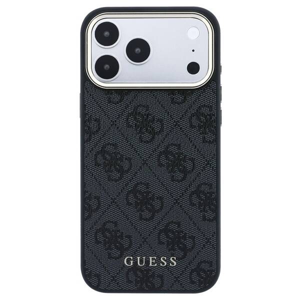 Kryt na mobil Guess 4G Gold Frame MagSafe na Apple iPhone 18 Pro čierny

