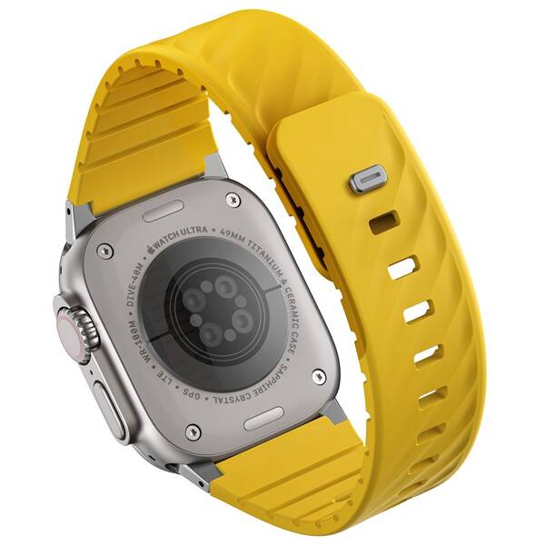 Remienok Uniq Fluo magnetický na Apple Watch 49/46/45/44/42/41/40 mm žltý

